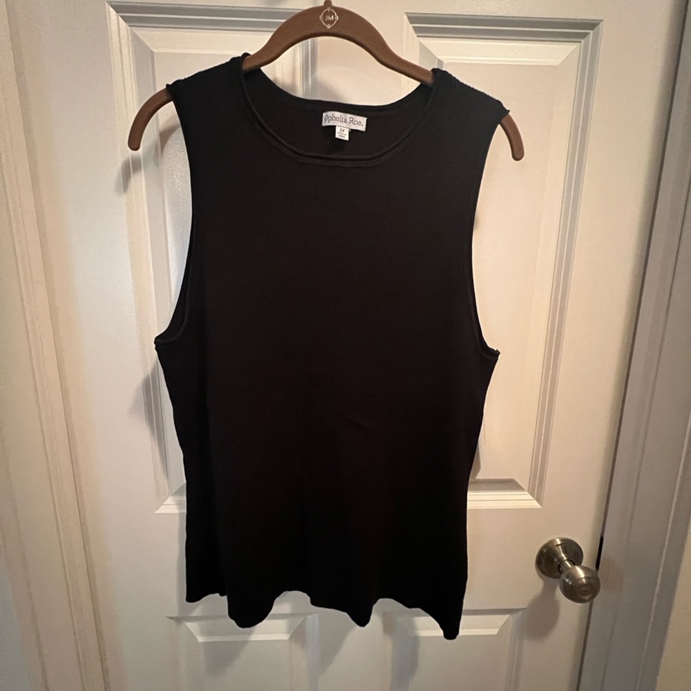 NWT Ophelia Roe crewneck ribbed sleeveless tank sweater size 2X